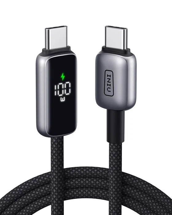 INIU Cable Digital con Pantalla Leopard USB-C a USB-C 100W