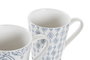DKD Home Decor Mug Árabe Set 4 de Gres 300ml con Azulejos Azul Marrón Apto Microondas y Lavavajillas Colección Blue Lianfeng