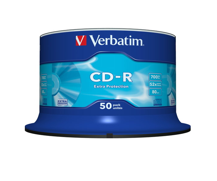 Verbatim CD-R Data Life 700 MB 52x con Extra Protection (50 unidades)