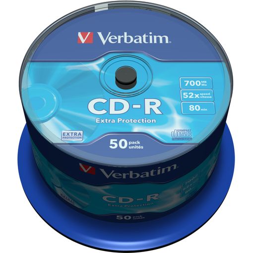 Verbatim CD-R Data Life 700 MB 52x con Extra Protection (50 unidades)