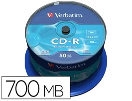 Verbatim CD-R Capacidad 700MB Velocidad 52x 80 min Tarrina de 50 unidades
