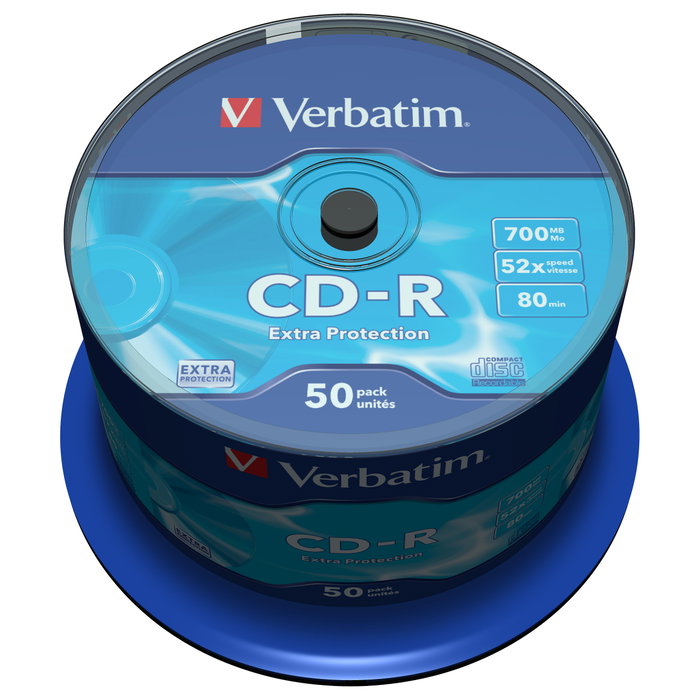 Verbatim CD-R Data Life 700 MB 52x con Extra Protection (50 unidades)