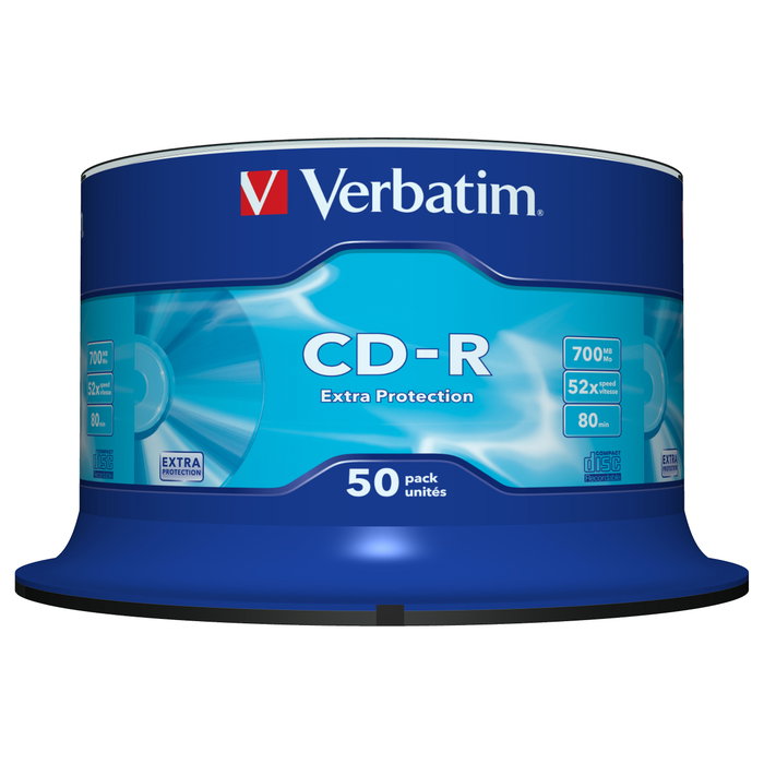 Verbatim CD-R Data Life 700 MB 52x con Extra Protection (50 unidades)