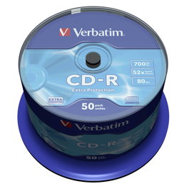 Verbatim CD-R Datalife 700MB 52x Extra Protection Tarrina 50 unidades