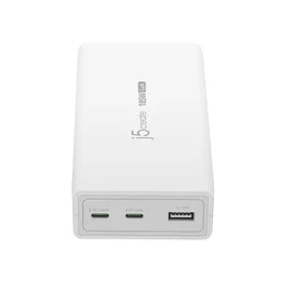 j5create JUP37185W-EN Cargador GaN 185W USB-C con 3 Puertos, Carga Rápida PD 3.1, Universal para Laptop y Móvil, Blanco