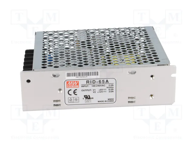 MEAN WELL RID-65A Alimentador de impulso 66W de 2 salidas MEAN WELL RID-65A Alimentador de impulso 66W de 2 salidas