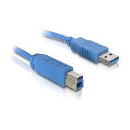 DeLOCK Cable USB 3.0 1.8 metros Tipo A a Tipo B con ferrita para transmisión de datos rápida y estable