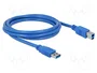 DeLOCK Cable USB 3.0 de USB A a USB B, 1,8 m, Azul