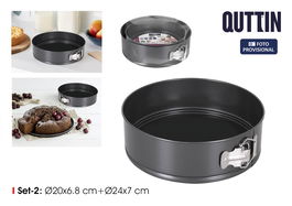 Quttin Set 2 Moldes Desmontables 20 cm x 6.8 cm + 24 cm x 7 cm (6 Unidades)