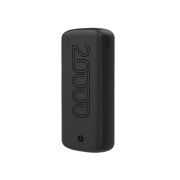 Celly PBE20000EVOBK Batería Externa Power Bank 20000 mAh Litio Negro con USB Tipo C para Carga Rápida