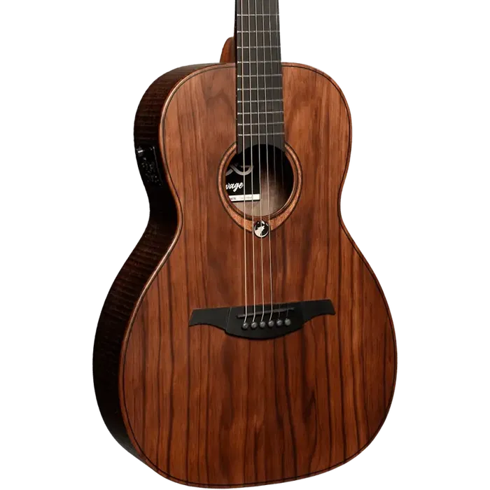 LAG Guitarra Acústica Parlor A/E Sauvage Natural Satinado Electroacústica Folk Tapa Sólida Brankowood Electrónica Stage-Lâg