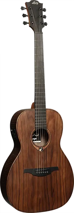 LAG Guitarra Acústica Parlor A/E Sauvage Natural Satinado Electroacústica Folk Tapa Sólida Brankowood Electrónica Stage-Lâg