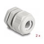 DeLOCK Prensaestopas EX M20 Gris, 2 unidades