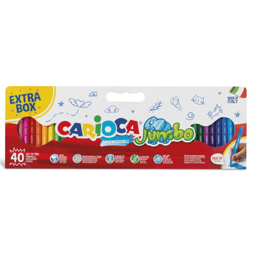 Carioca Set de 40 Rotuladores Jumbo Multicolor