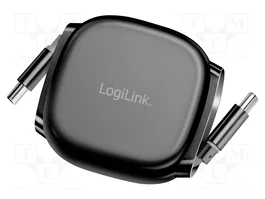 LogiLink Cable USB 2.0 Type-C Retráctil 60W 1 m Negro