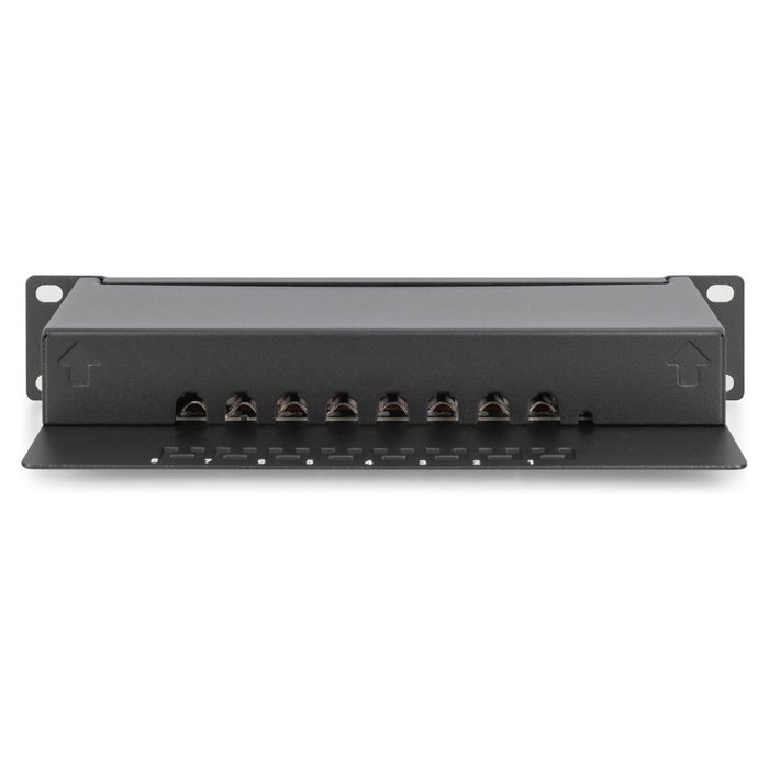 DIGITUS Panel de parcheo Cat 6 apantallado de 8 puertos RJ45 para rack de 10 pulgadas, negro DIGITUS Panel de parcheo Cat 6 apantallado de 8 puertos RJ45 para rack de 10 pulgadas, negro