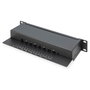 DIGITUS Panel de parcheo Cat 6 apantallado de 8 puertos RJ45 para rack de 10 pulgadas, negro