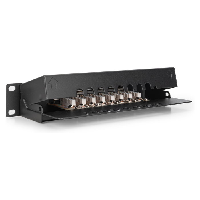 DIGITUS Panel de parcheo Cat 6 apantallado de 8 puertos RJ45 para rack de 10 pulgadas, negro DIGITUS Panel de parcheo Cat 6 apantallado de 8 puertos RJ45 para rack de 10 pulgadas, negro