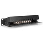 DIGITUS Panel de parcheo Cat 6 apantallado de 8 puertos RJ45 para rack de 10 pulgadas, negro
