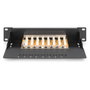 DIGITUS Panel de parcheo Cat 6 apantallado de 8 puertos RJ45 para rack de 10 pulgadas, negro