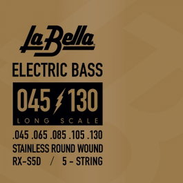 Juego de Cuerdas La Bella para Bajo Eléctrico de 5 Cuerdas Rxs5D Nickel