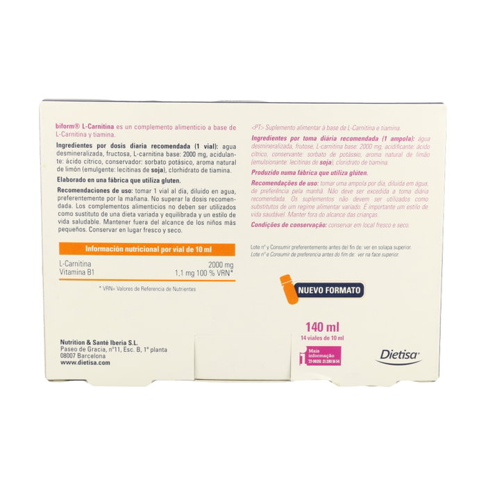 Biform L-Carnitina 2000mg 14 viales Biform L-Carnitina 2000mg 14 viales