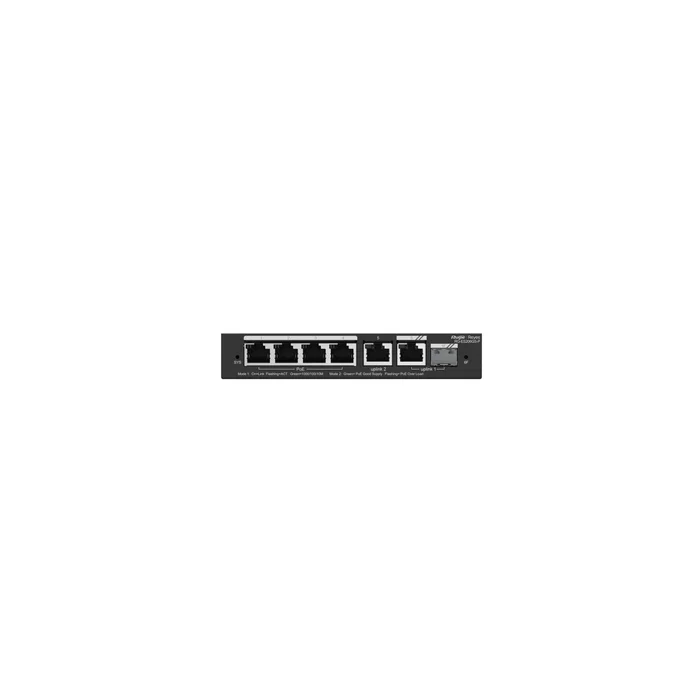 Ruijie Networks Switch gestionado RG-ES206GS-P, 6 Puertos Gigabit (4 PoE+), L2, Cloud, Negro, para CCTV/PYMES