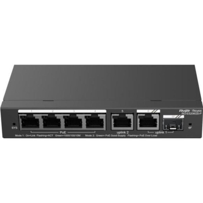 Ruijie Networks RG-ES206GS-P Switch Gestionado L2 Gigabit PoE Negro