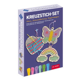 Pebaro Kit de bordado infantil mariposa, arcoíris y corazón