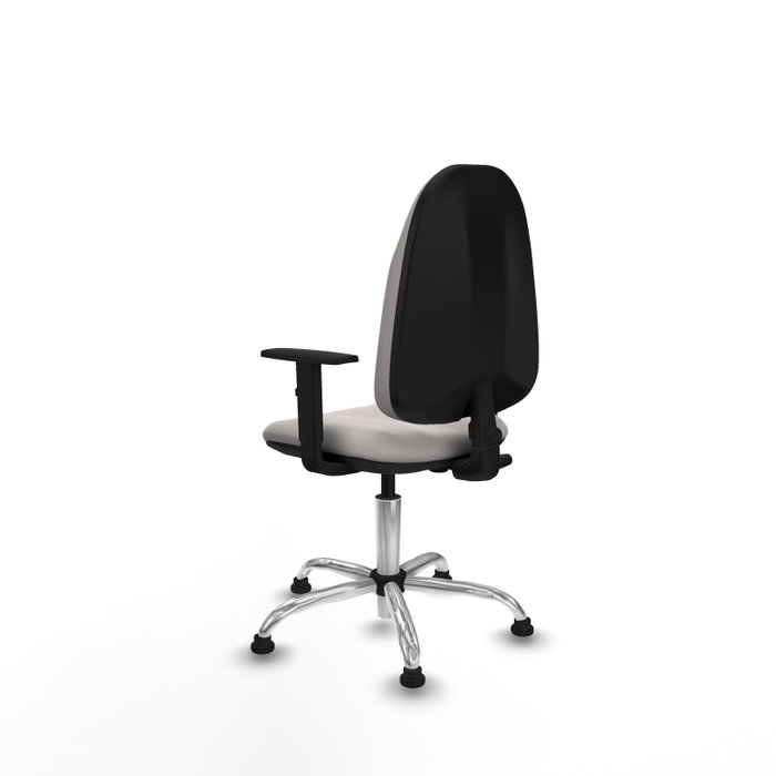 PIQUERAS Y CRESPO Silla de oficina Algarra, Blanco, Similpiel, Base Cromada