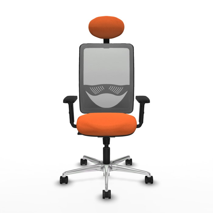 PIQUERAS Y CRESPO Silla de oficina Zulema con mecanismo Sincro, Tela Naranja y Malla Gris PIQUERAS Y CRESPO Silla de oficina Zulema con mecanismo Sincro, Tela Naranja y Malla Gris