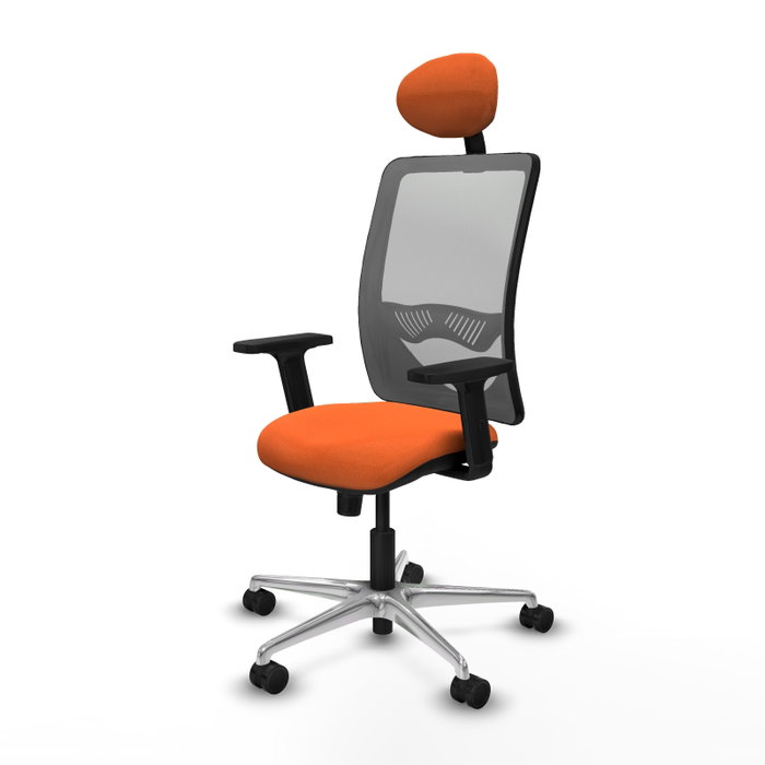 PIQUERAS Y CRESPO Silla de oficina Zulema con mecanismo Sincro, Tela Naranja y Malla Gris PIQUERAS Y CRESPO Silla de oficina Zulema con mecanismo Sincro, Tela Naranja y Malla Gris