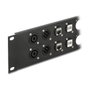 DeLOCK Panel de conexiones 2U negro, 12 puertos D-Typ, para montaje en rack 10 pulgadas - Referencia 88 mm x 254 mm