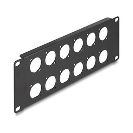 DeLOCK Panel de conexiones 2U negro, 12 puertos D-Typ, para montaje en rack 10 pulgadas - Referencia 88 mm x 254 mm