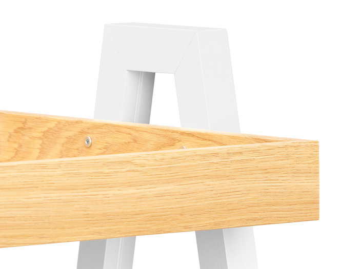 Giftdecor Mesa Auxiliar Patas Blancas 48x44x35 cm Madera MDF Blanco Marron (Set de 4)