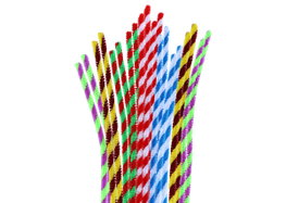 Innspiro Limpiapipas Chenilla Twine Mix 8mm x 30cm, 15 unidades, 5 colores