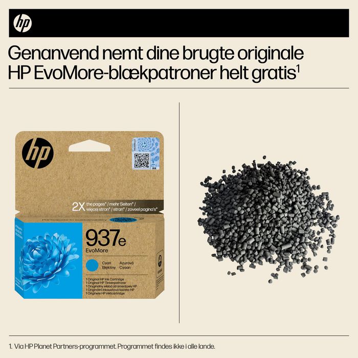 HP 937e EvoMore Cartucho de Tinta Cian XL Original