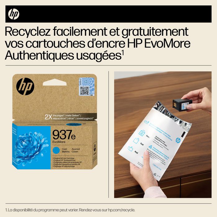 HP 937e EvoMore Cartucho de Tinta Cian XL Original