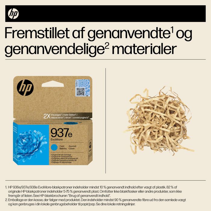 HP 937e EvoMore Cartucho de Tinta Cian XL Original