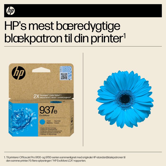 HP 937e EvoMore Cartucho de Tinta Cian XL Original