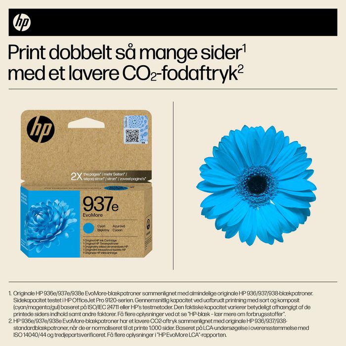 HP 937e EvoMore Cartucho de Tinta Cian XL Original