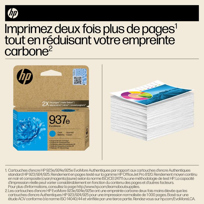 HP 937e EvoMore Cartucho de Tinta Cian XL Original