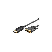Goobay Cable DisplayPort a DVI 2m Macho/Macho, Chapado en Oro, Negro