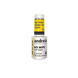 Andreia All In One No Wipe Top Coat para Uñas - Brillo Extra, Larga Duración, Vegano, Gel, UV/LED