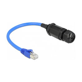 DeLOCK Cable de red RJ45 macho a RJ45 hembra Cat.6 impermeable con prensaestopas