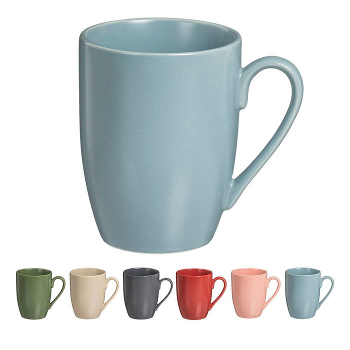 Caison Tazas de café porcelana mate colores surtidos 350 ml, Pack 6 uds