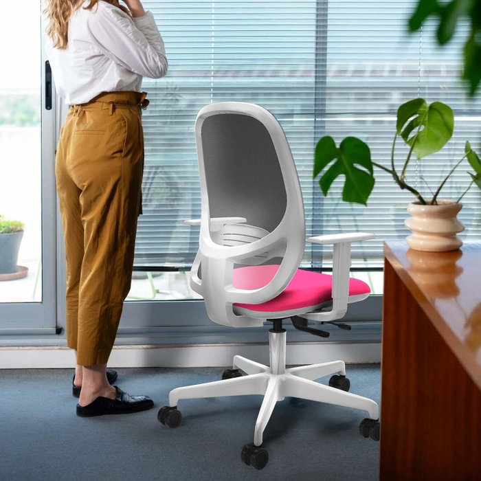 PIQUERAS Y CRESPO Silla de oficina Cilanco con mecanismo Sincro/Traslack Rojo y Gris