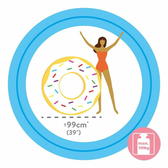 Intex Flotador rueda Donut Blanco caramelos 99x25 cm Intex Flotador rueda Donut Blanco caramelos 99x25 cm