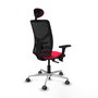 PIQUERAS Y CRESPO Silla de oficina Motilla con mecanismo Sincro/Traslack, Rojo y Negro