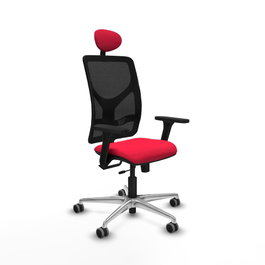 PIQUERAS Y CRESPO Silla de oficina Motilla con mecanismo Sincro/Traslack, Rojo y Negro